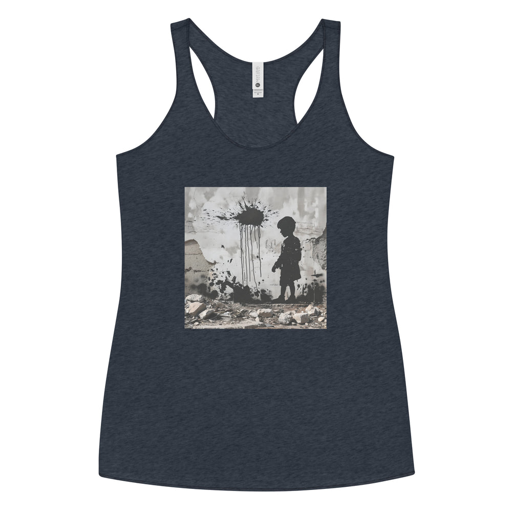 Palestine Wall - Women’s Racerback Tank, Womens Racerback Tank Top Vintage Navy