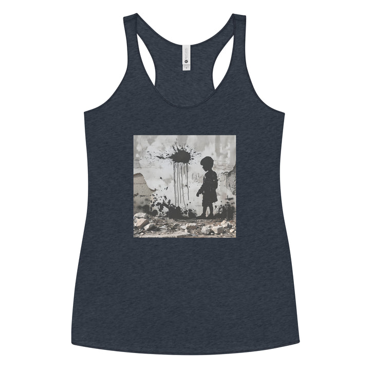 Palestine Wall - Women’s Racerback Tank, Womens Racerback Tank Top Vintage Navy