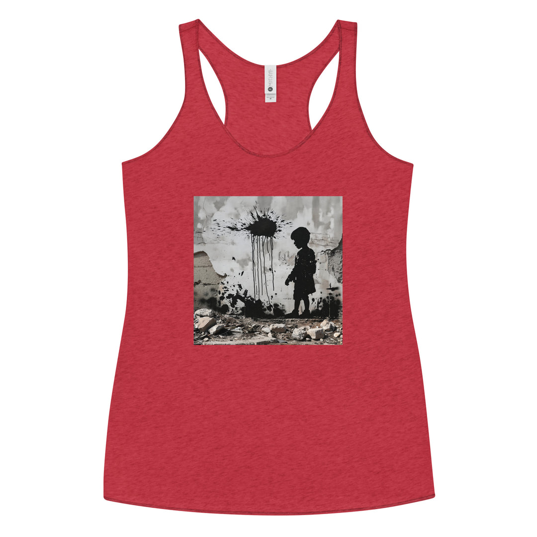 Palestine Wall - Women’s Racerback Tank, Womens Racerback Tank Top Vintage Red