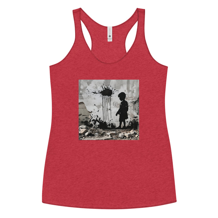 Palestine Wall - Women’s Racerback Tank, Womens Racerback Tank Top Vintage Red