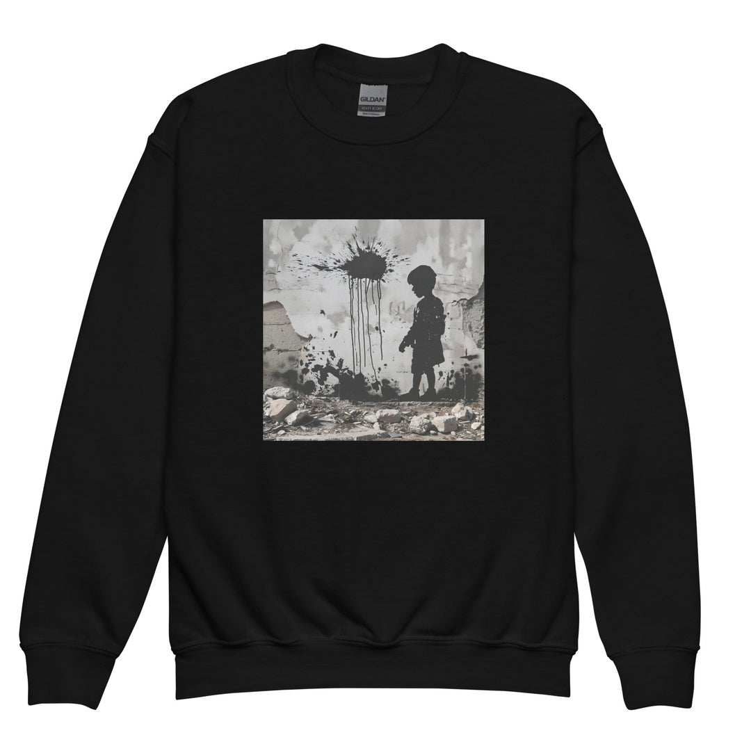 Palestine Wall - Youth Crewneck Sweatshirt, Black
