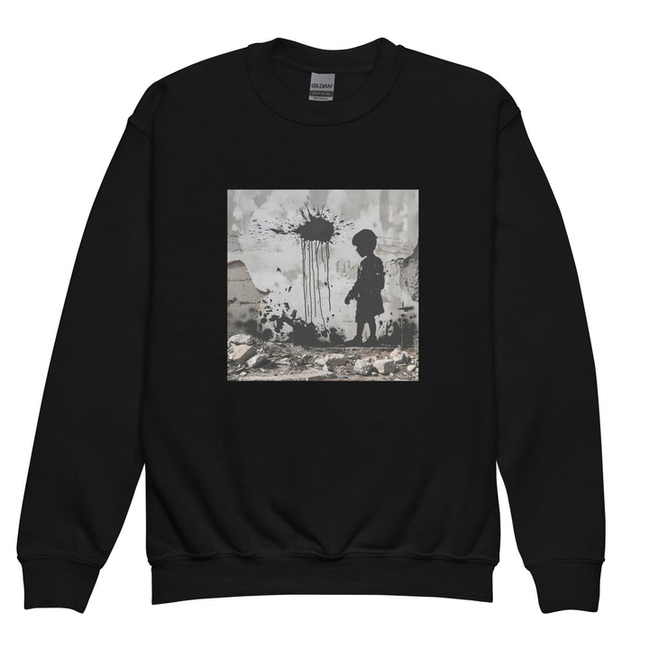 Palestine Wall - Youth Crewneck Sweatshirt, Black