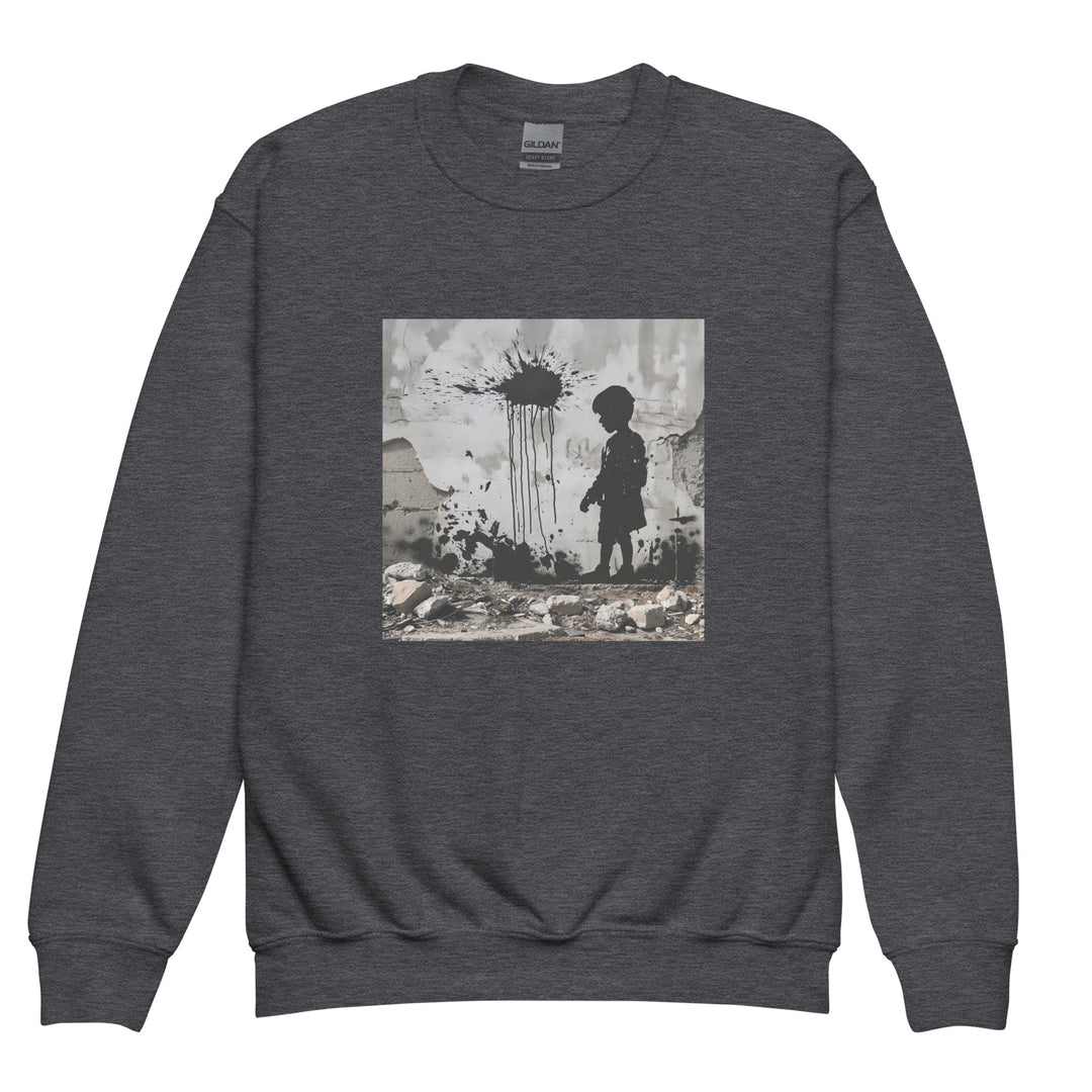 Palestine Wall - Youth Crewneck Sweatshirt, Dark Heather