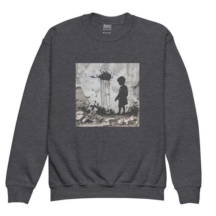 Palestine Wall - Youth Crewneck Sweatshirt, Dark Heather