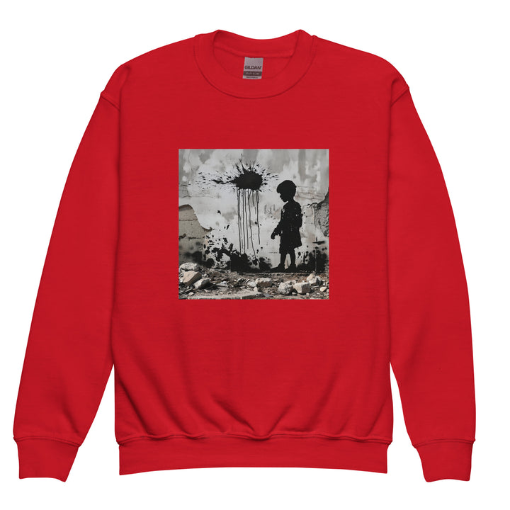 Palestine Wall - Youth Crewneck Sweatshirt, Red