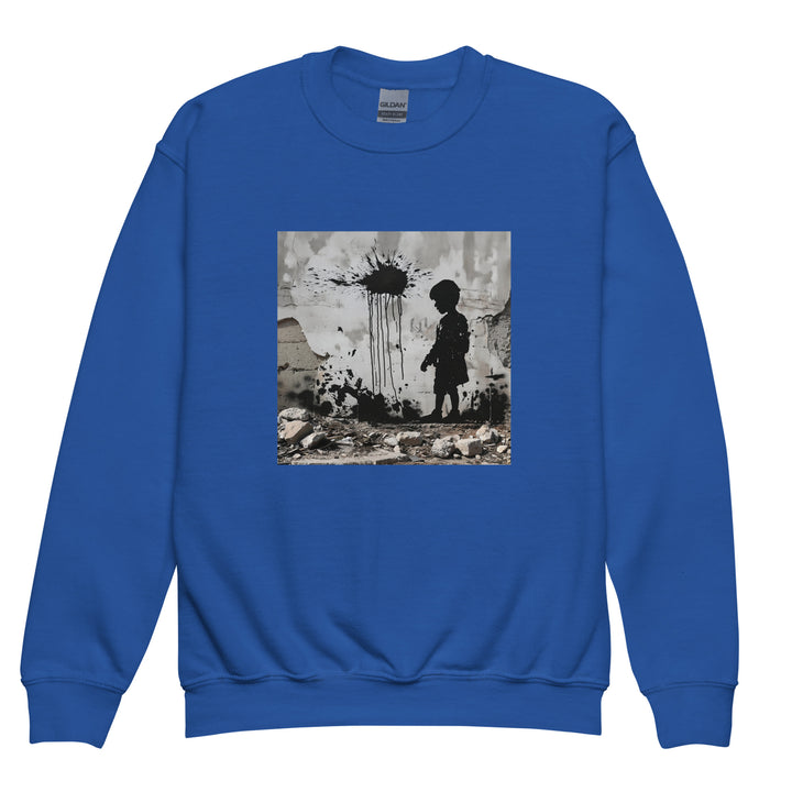 Palestine Wall - Youth Crewneck Sweatshirt, Royal