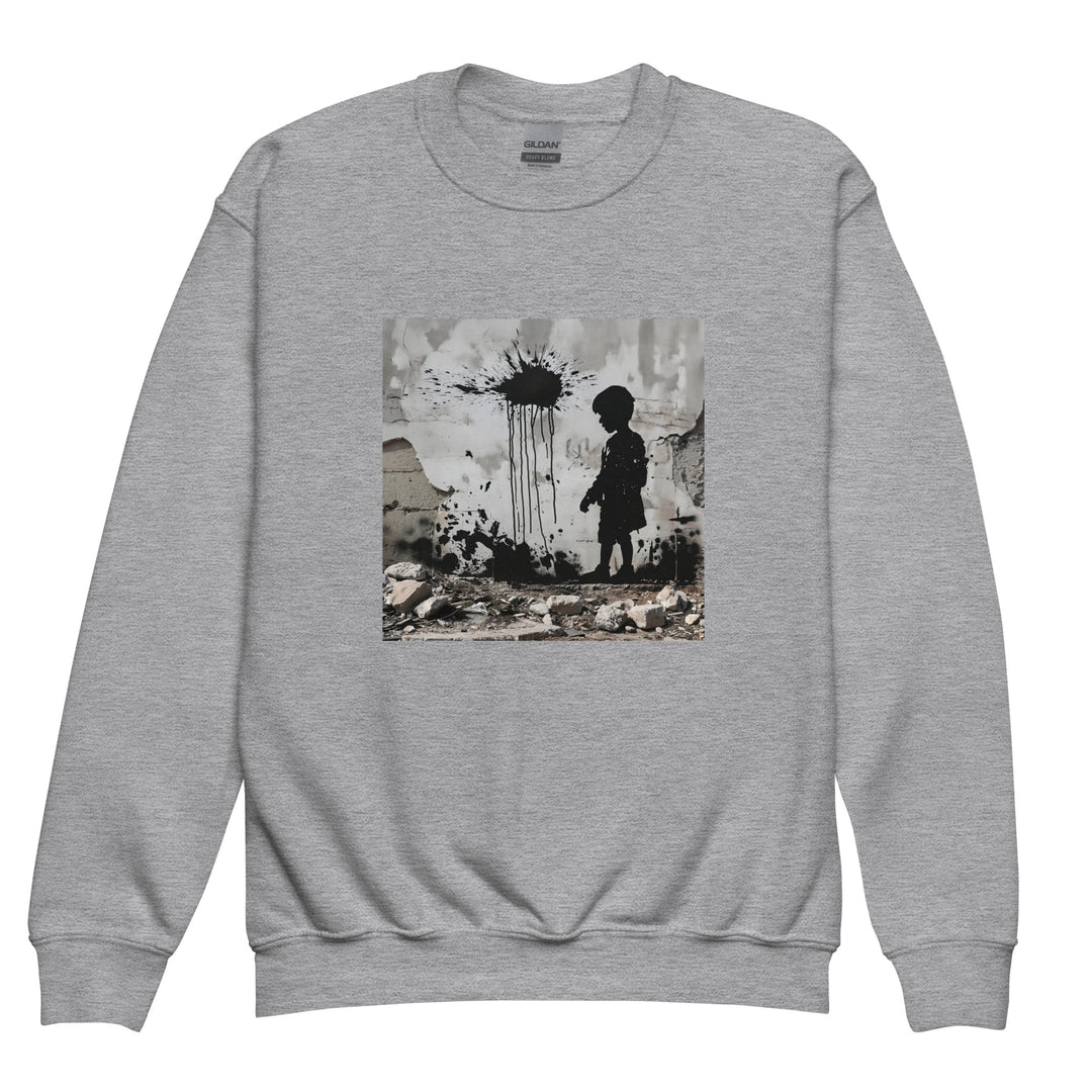 Palestine Wall - Youth Crewneck Sweatshirt, Sport Grey