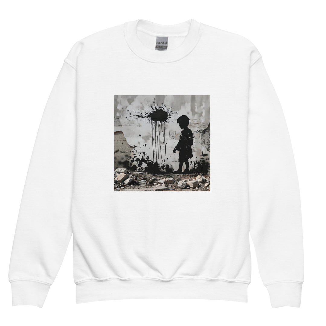 Palestine Wall - Youth Crewneck Sweatshirt, White
