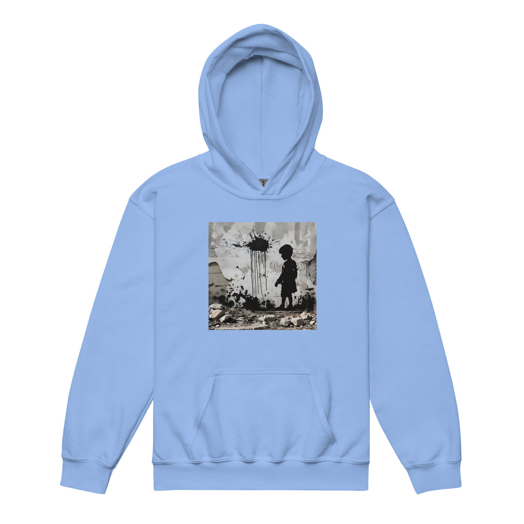 Palestine Wall - Youth Heavy Blend Hoodie, Carolina Blue
