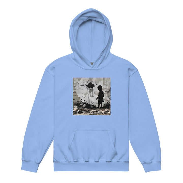 Palestine Wall - Youth Heavy Blend Hoodie, Carolina Blue