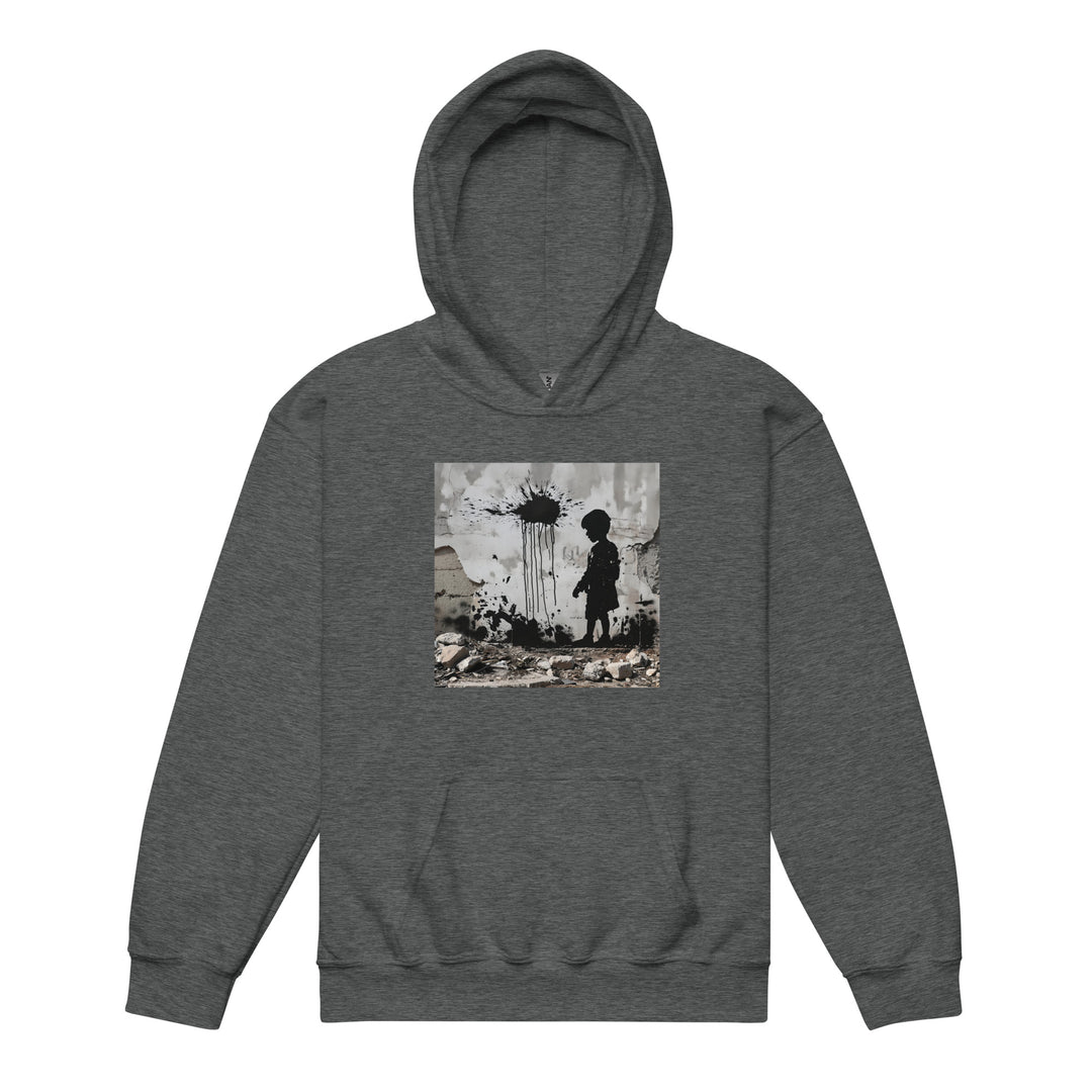 Palestine Wall - Youth Heavy Blend Hoodie, Dark Heather