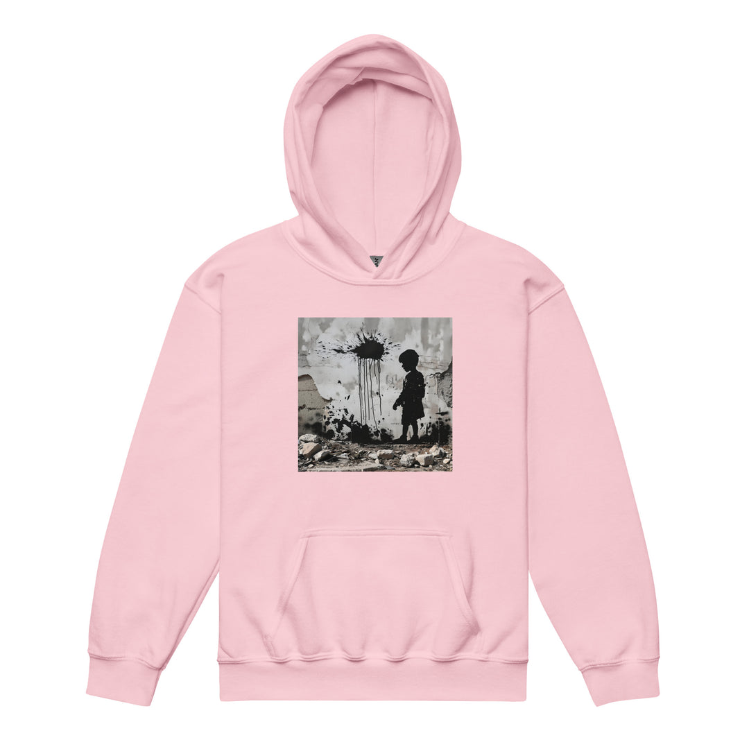 Palestine Wall - Youth Heavy Blend Hoodie, Light Pink