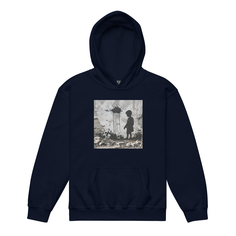 Palestine Wall - Youth Heavy Blend Hoodie, Navy