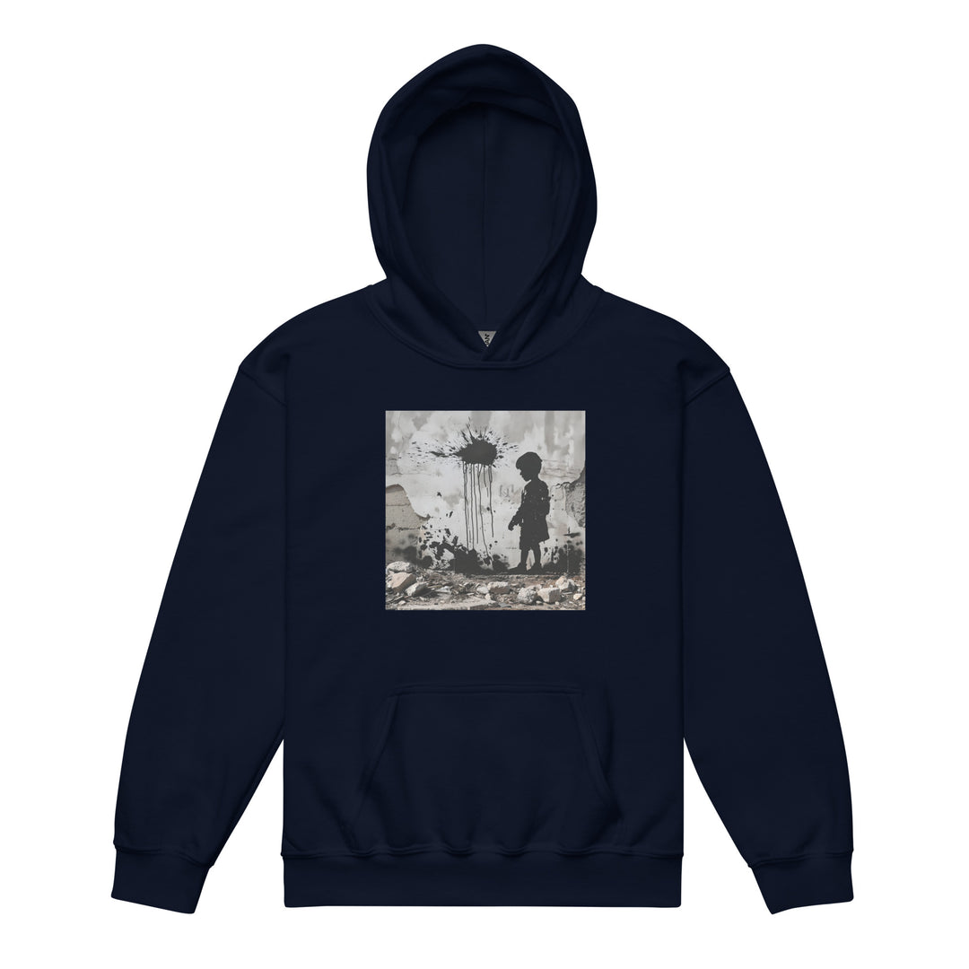 Palestine Wall - Youth Heavy Blend Hoodie, Navy