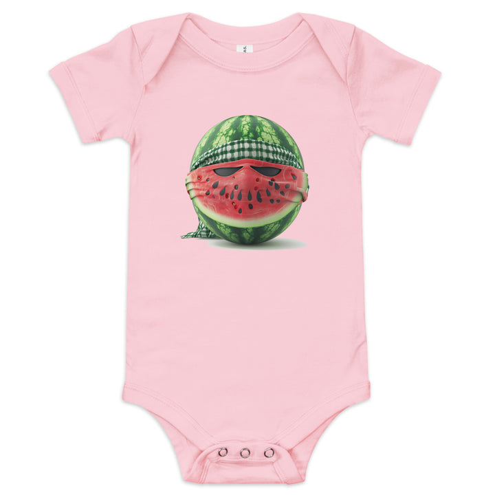 Palestine Watermelon Fighter - Baby Short Sleeve One Piece, Pink