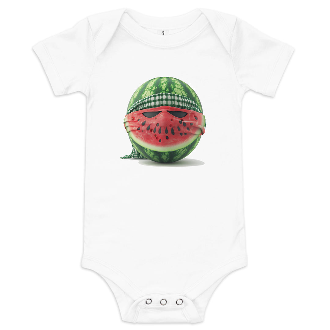 Palestine Watermelon Fighter - Baby Short Sleeve One Piece, White