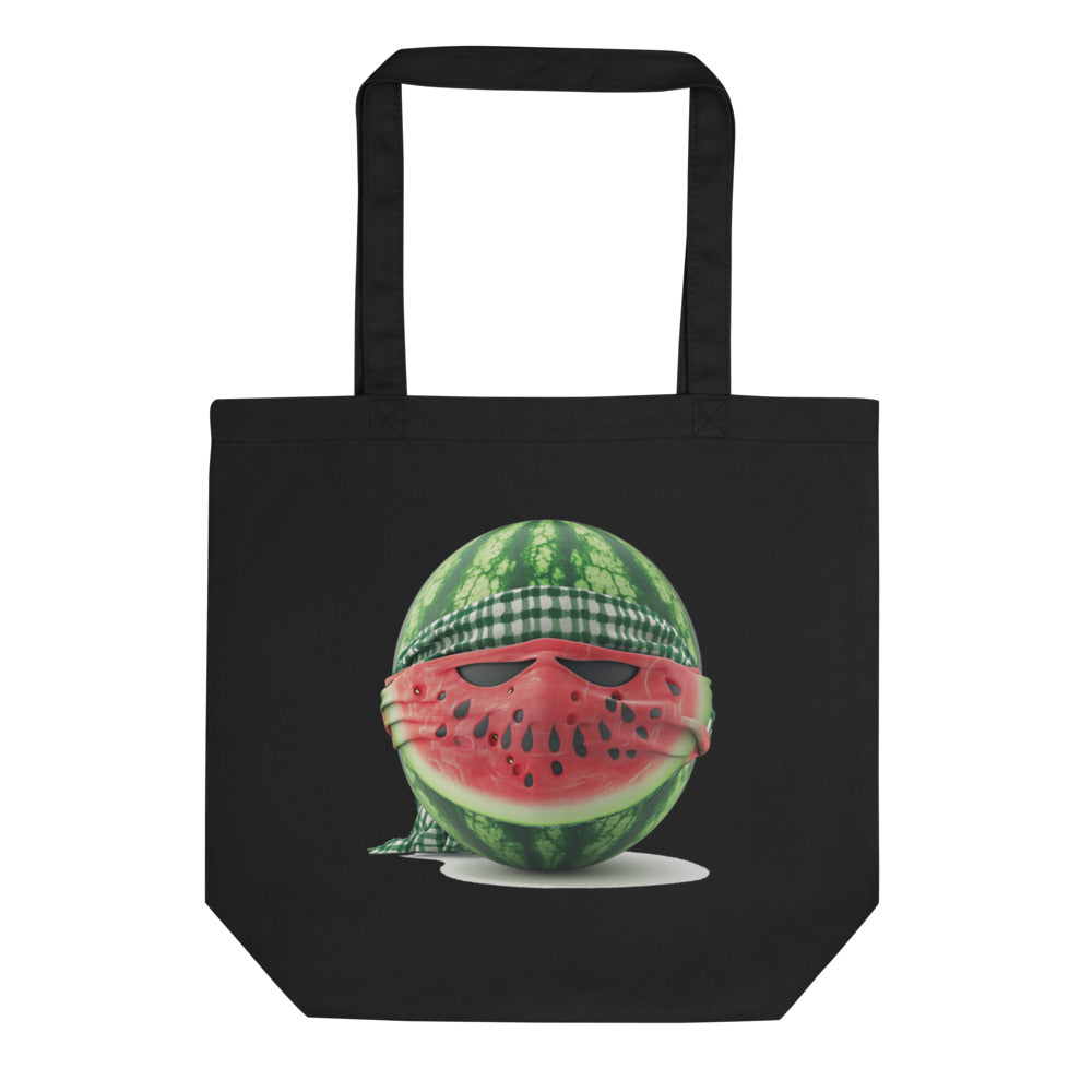 Palestine Watermelon Fighter - Eco Tote Bag, Eco Tote Bag Black