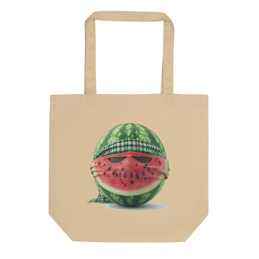 Palestine Watermelon Fighter - Eco Tote Bag, Eco Tote Bag Oyster
