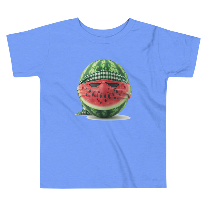 Palestine Watermelon Fighter - Toddler Short Sleeve Tee, Heather Columbia Blue