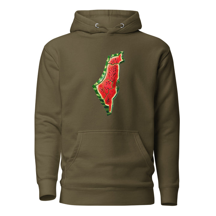 Palestine Watermelon - Men’s Hoodie, Military Green