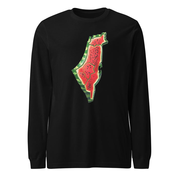 Palestine Watermelon - Men’s Long Sleeve Shirt, Black