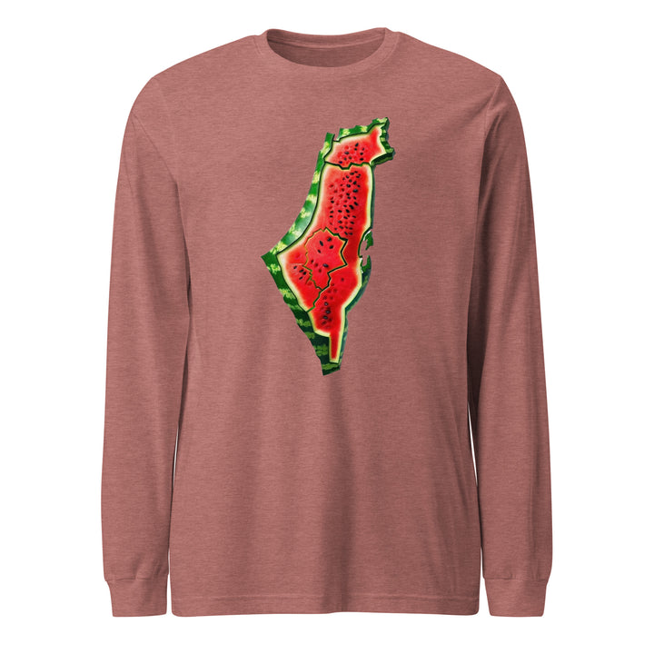 Palestine Watermelon - Men’s Long Sleeve Shirt, Heather Mauve