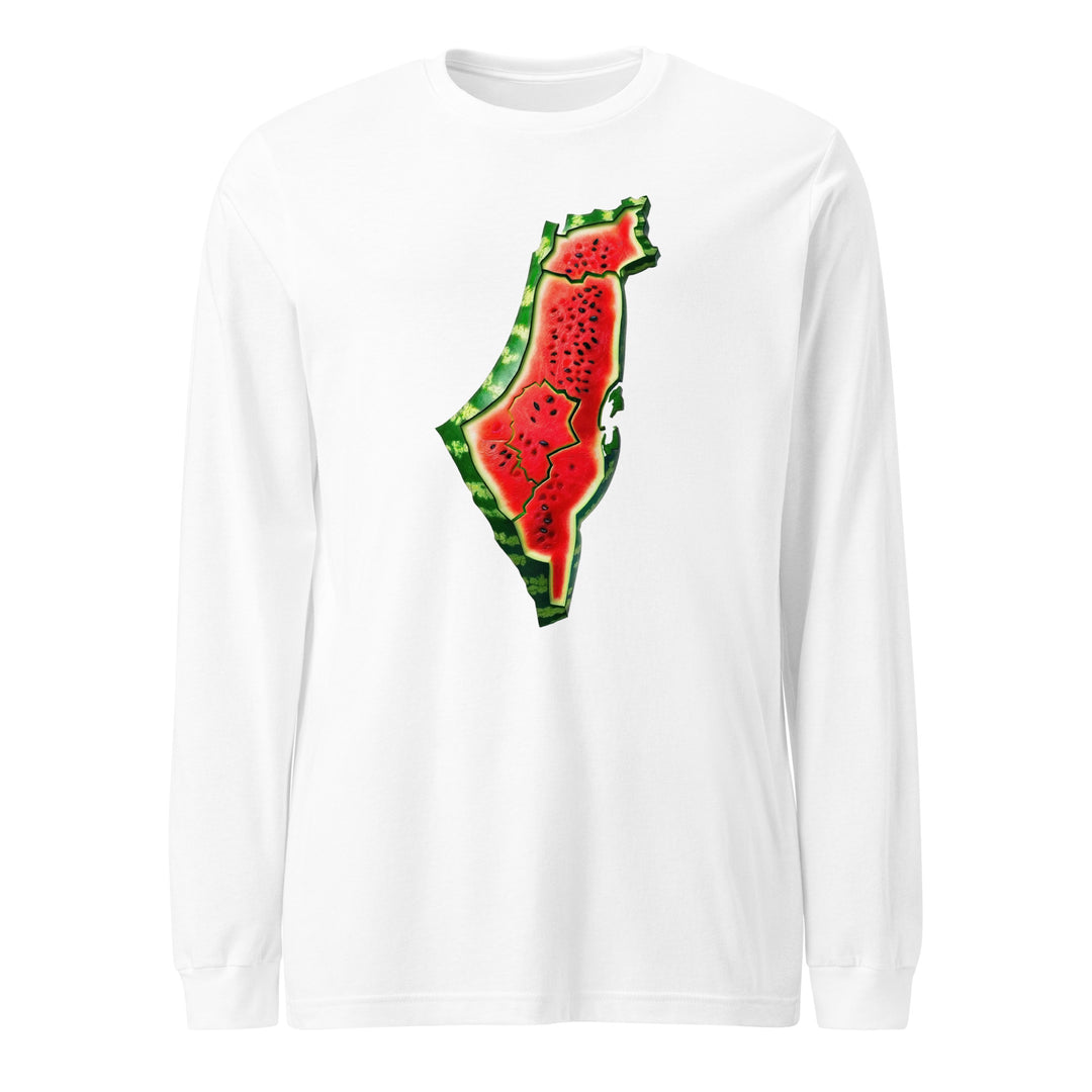 Palestine Watermelon - Men’s Long Sleeve Shirt, White