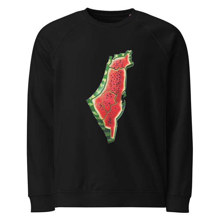 Palestine Watermelon - Men’s Organic Raglan Sweatshirt, Black