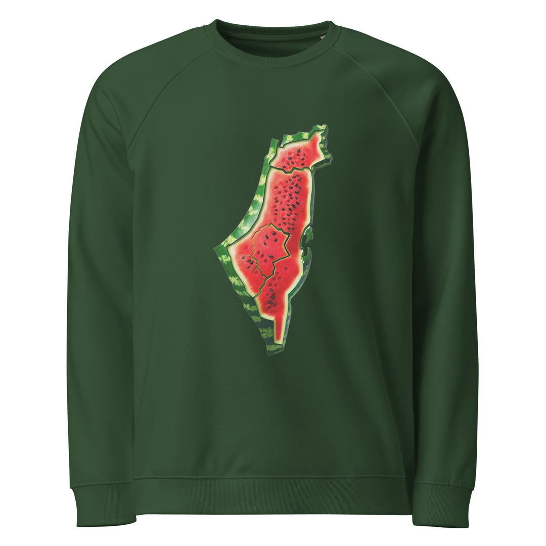 Palestine Watermelon - Men’s Organic Raglan Sweatshirt, Green