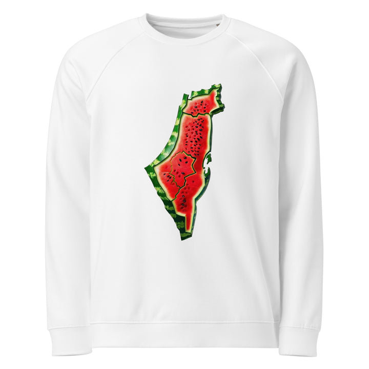 Palestine Watermelon - Men’s Organic Raglan Sweatshirt, White
