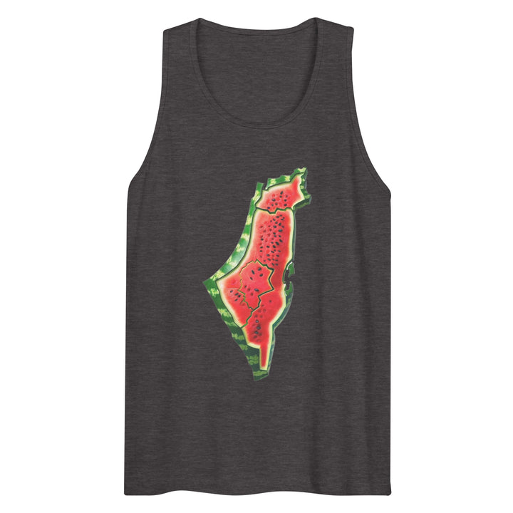 Palestine Watermelon - Men’s Premium Tank Top, Mens Premium Tank Top Charcoal Heather