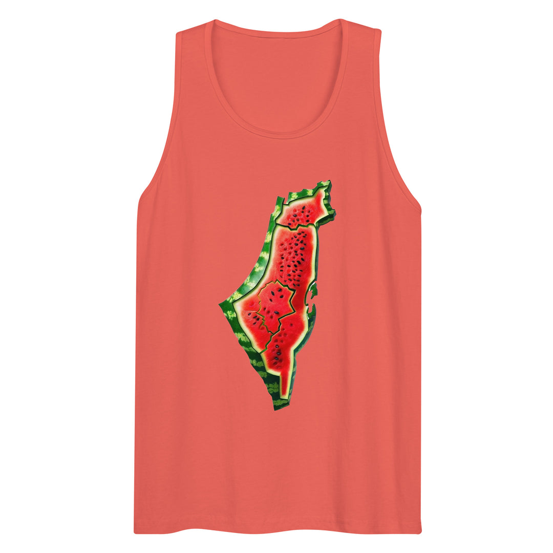 Palestine Watermelon - Men’s Premium Tank Top, Mens Premium Tank Top Coral
