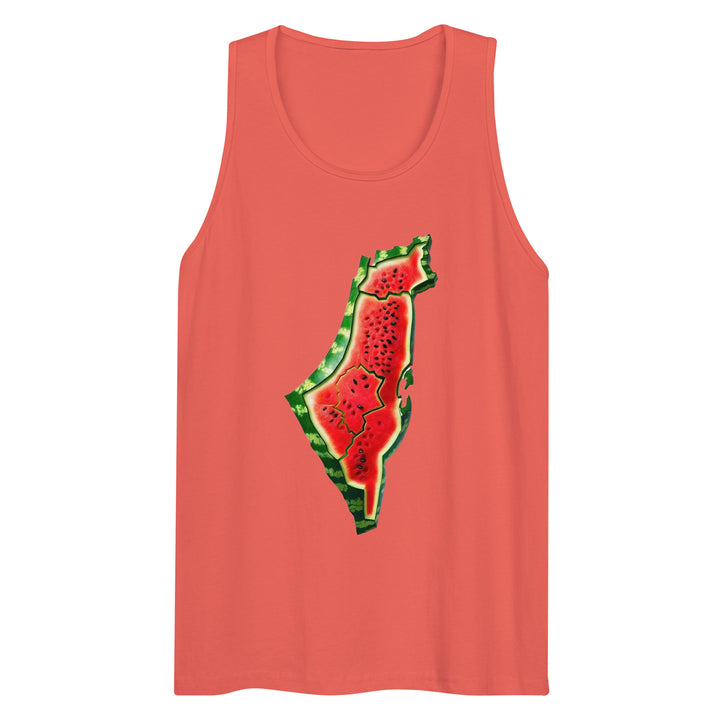 Palestine Watermelon - Men’s Premium Tank Top, Mens Premium Tank Top Coral