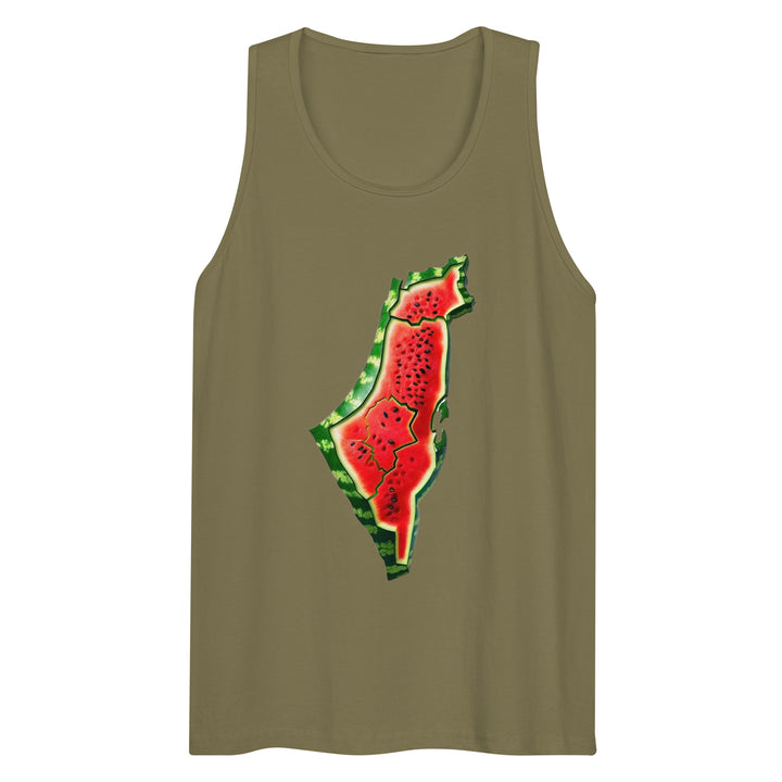 Palestine Watermelon - Men’s Premium Tank Top, Mens Premium Tank Top Military Green
