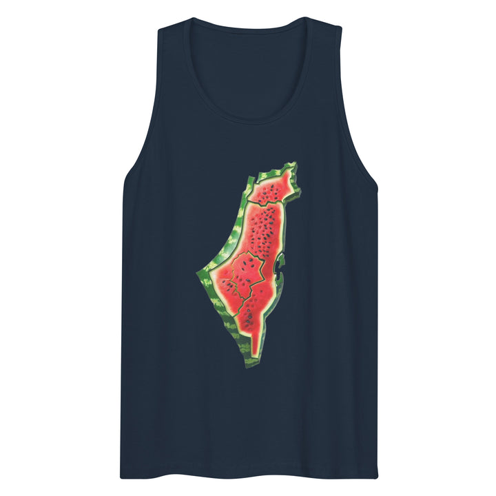 Palestine Watermelon - Men’s Premium Tank Top, Mens Premium Tank Top Navy