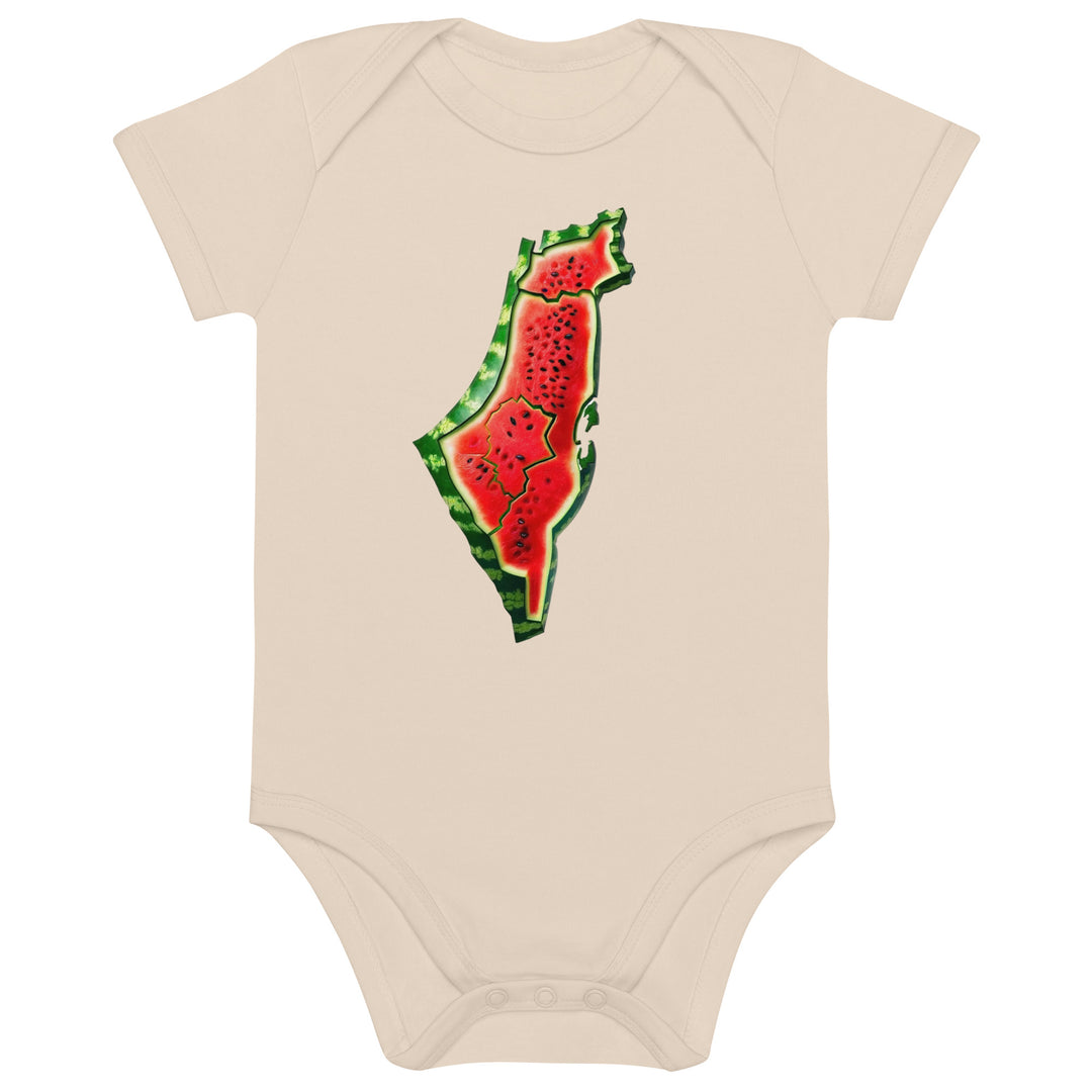 Palestine Watermelon - Organic Cotton Baby Bodysuit, Cotton Baby Bodysuit Organic Natural