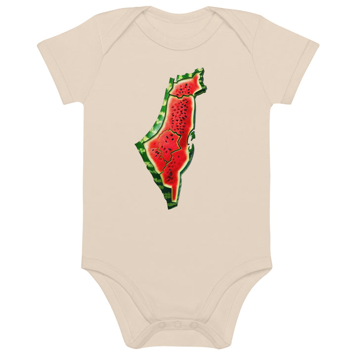 Palestine Watermelon - Organic Cotton Baby Bodysuit, Cotton Baby Bodysuit Organic Natural