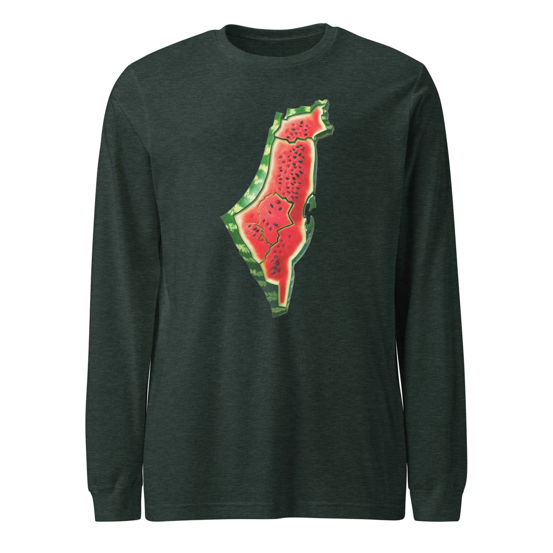 Palestine Watermelon - Women’s Long Sleeve Tee, Heather Forest