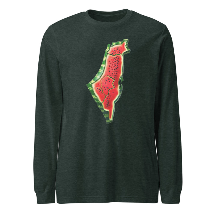 Palestine Watermelon - Women’s Long Sleeve Tee, Heather Forest