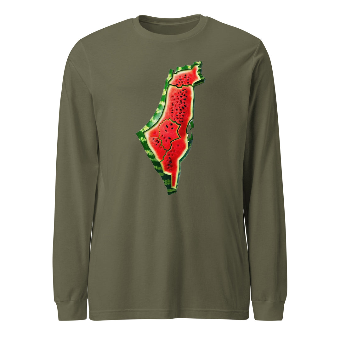 Palestine Watermelon - Women’s Long Sleeve Tee, Military Green