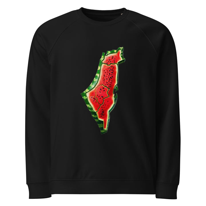 Palestine Watermelon - Women’s Organic Raglan Sweatshirt, Black