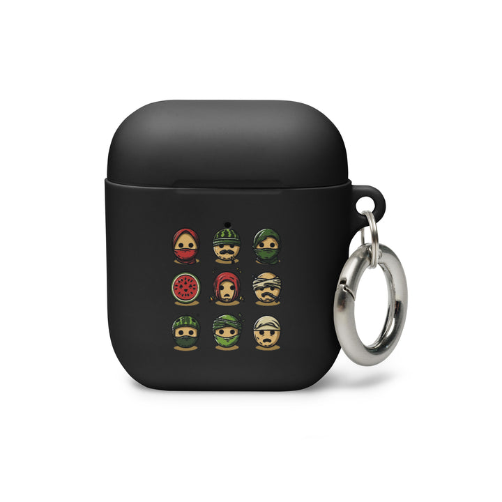 Palestine Emoji - Rubber Case for AirPods® Gen 1 &amp; 2, Black AirPods
