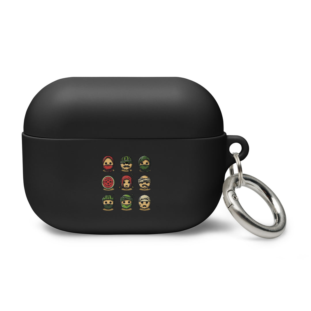 Palestine Emoji - Rubber Case for AirPods® Gen 1 &amp; 2, Black AirPods Pro
