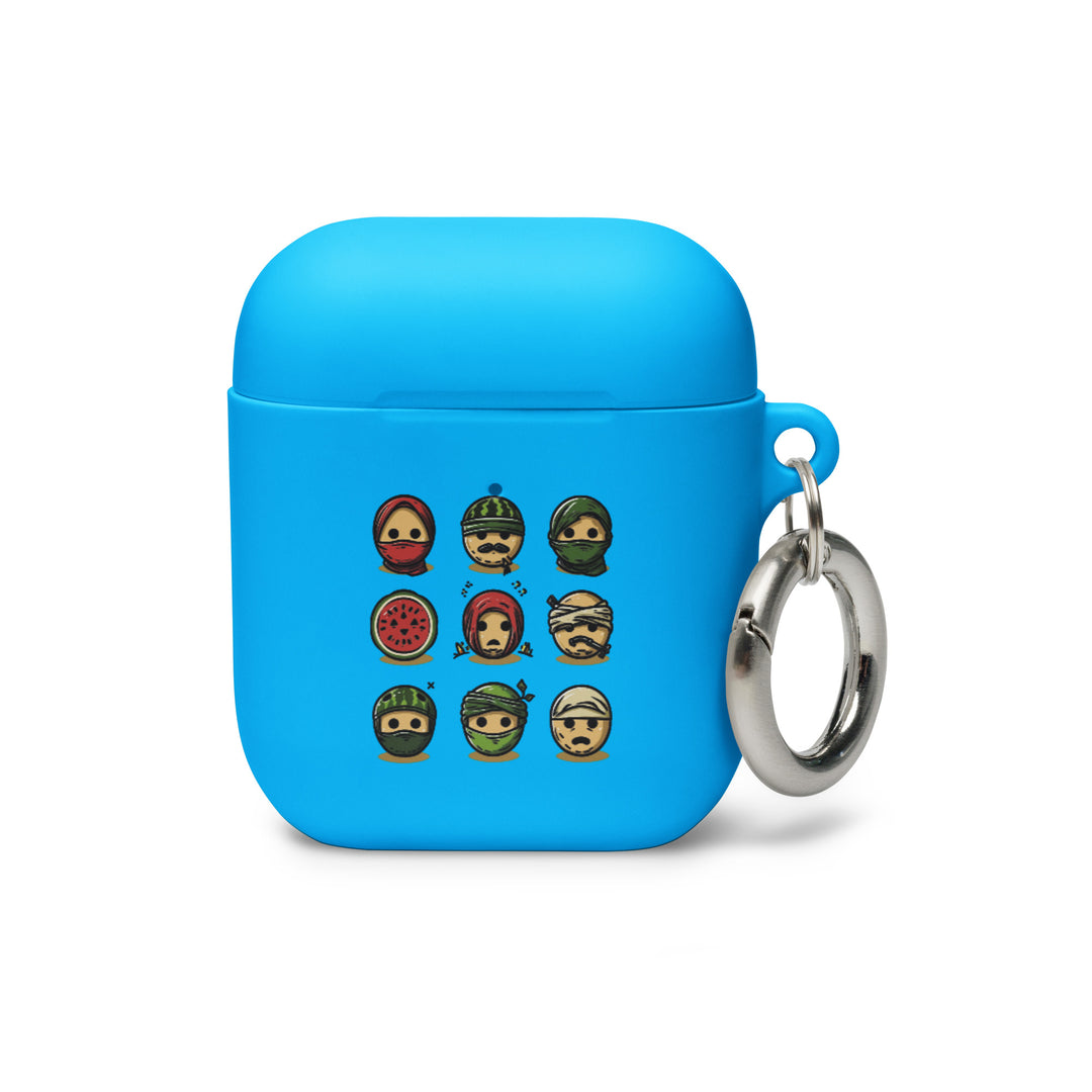 Palestine Emoji - Rubber Case for AirPods® Gen 1 &amp; 2, AirPods Blue AirPods