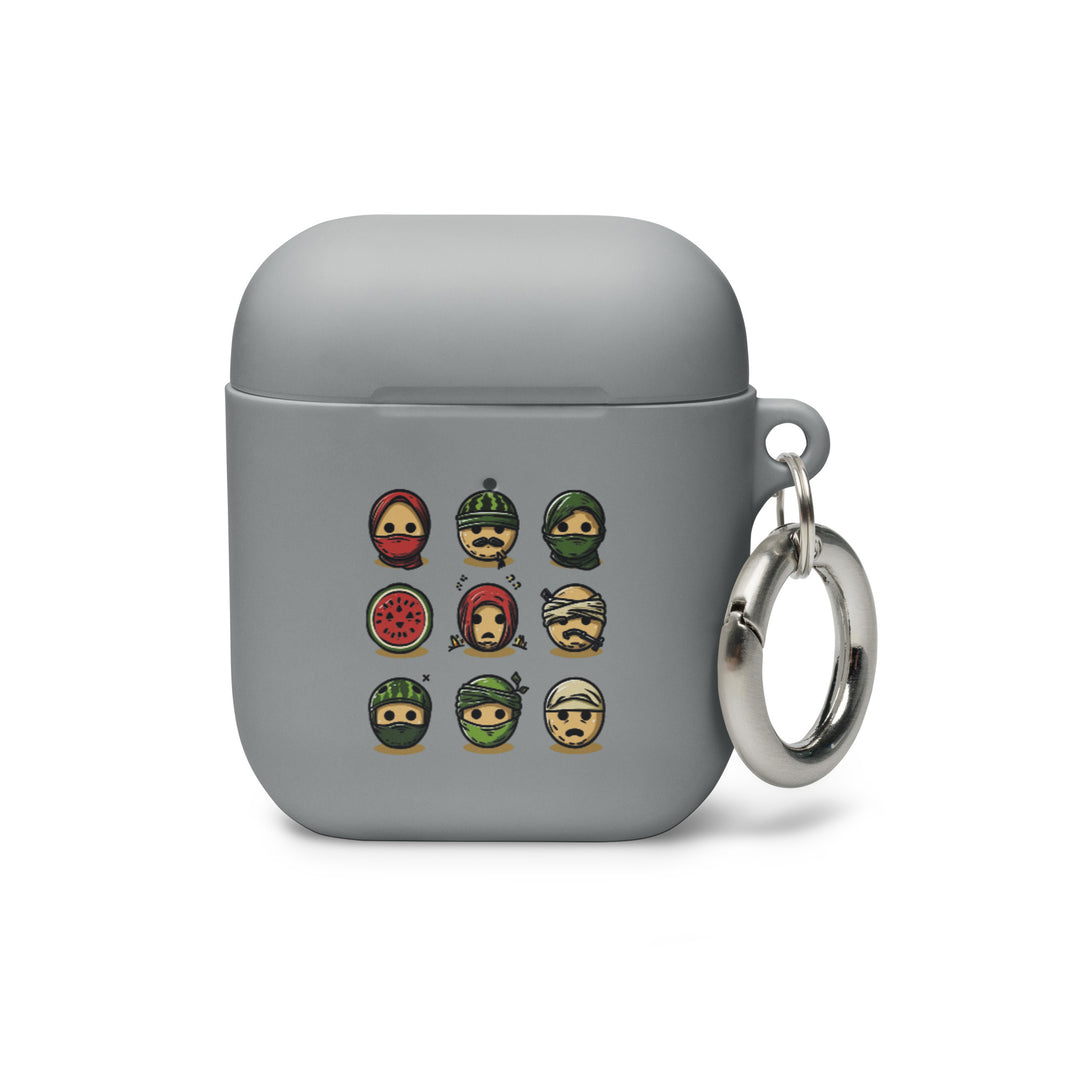 Palestine Emoji - Rubber Case for AirPods® Gen 1 &amp; 2, AirPods Grey AirPods