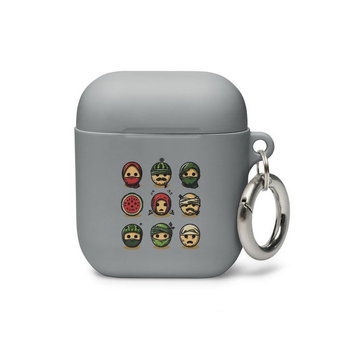 Palestine Emoji - Rubber Case for AirPods® Gen 1 &amp; 2, AirPods Grey AirPods