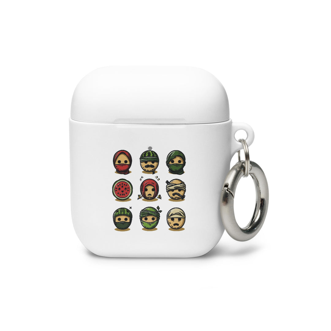 Palestine Emoji - Rubber Case for AirPods® Gen 1 &amp; 2, White AirPods