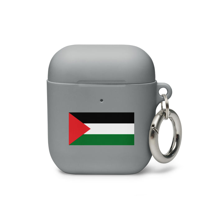 Palestine Flag - Rubber Case for AirPods® Gen 1 &amp; 2, AirPods Grey AirPods