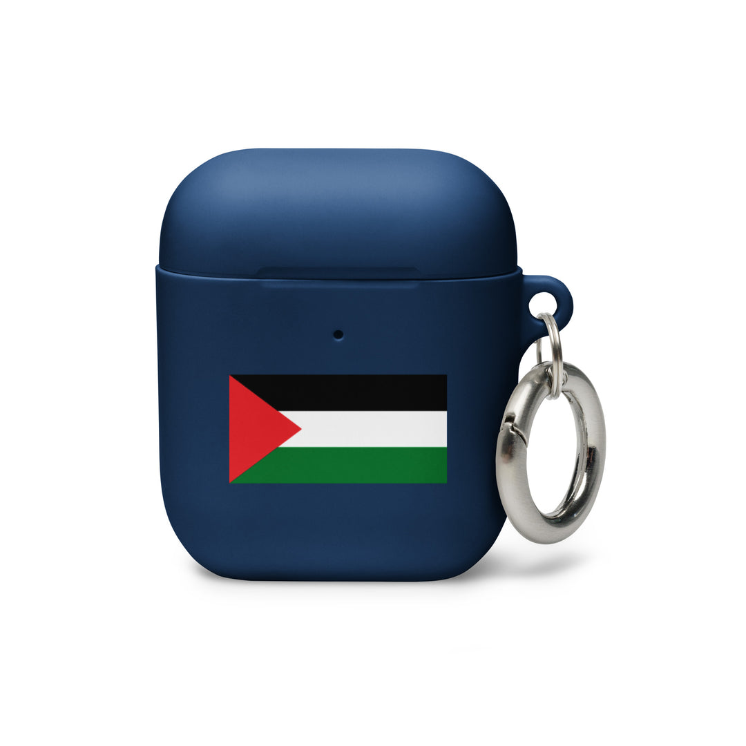 Palestine Flag - Rubber Case for AirPods® Gen 1 &amp; 2, AirPods Navy AirPods
