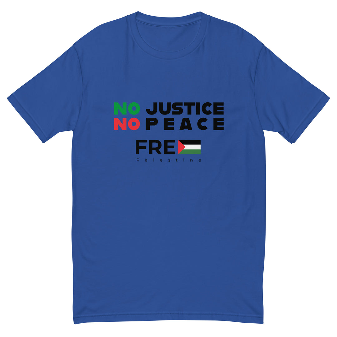 No Justice No Peace - Short Sleeve T-Shirt, Mens Fitted T Shirt Royal Blue